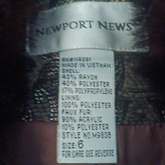 Newport News Brown And Olive Floral Trench Coat - Picture 3 of 5